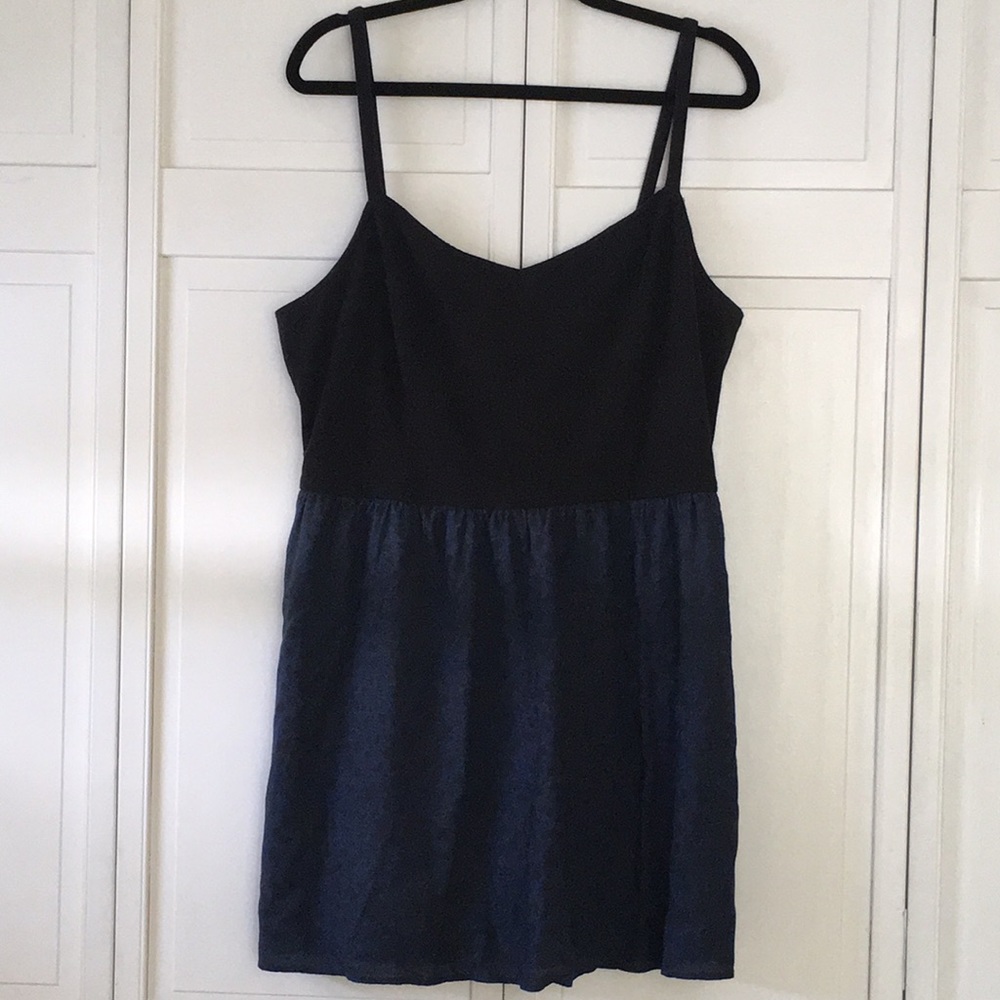 American Eagle Blue and Navy Open Back Dress